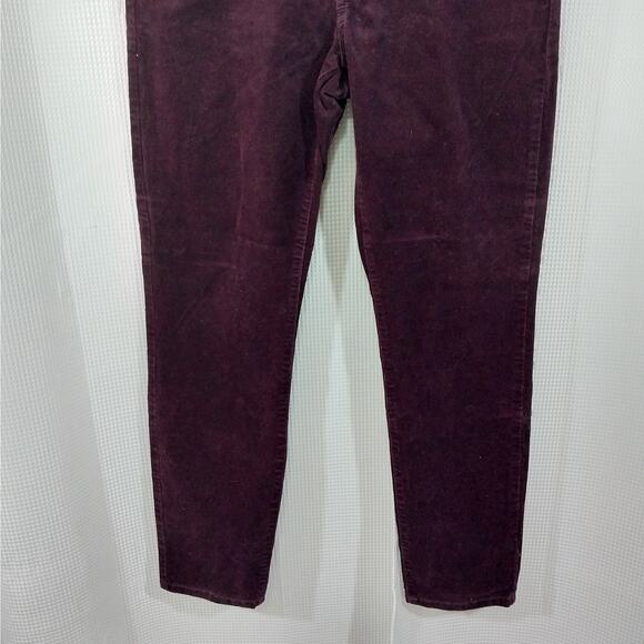 BANANA REPUBLIC! RICH BURGUNDY RED FINE WALE CORDUROY SKINNY PANTS! SZ 8P - Picture 4 of 11